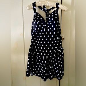 Retro polka dot swim dress sz 14